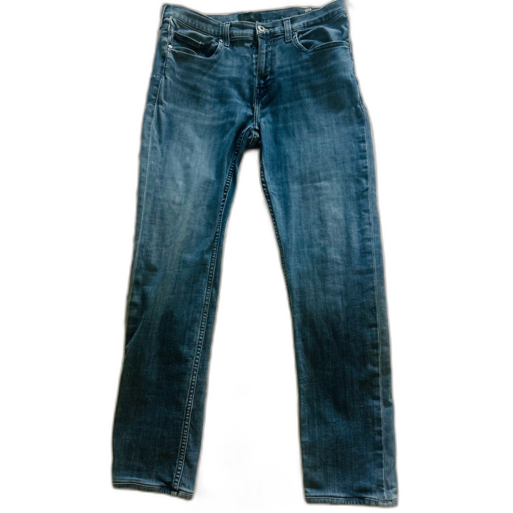 PAIGE Men's Farnam Slim Straight Jeans Size 34 Medium Wash Stretch